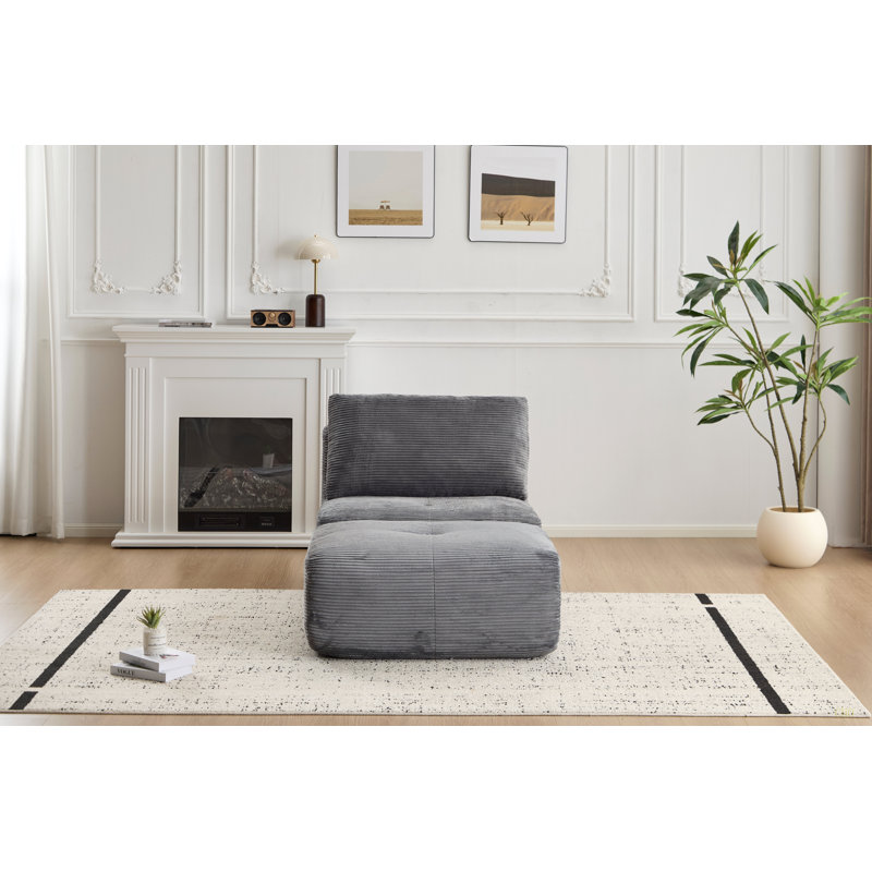 Canapé modulaire en mousse à mémoire de forme moderne, méridienne simple pour le salon, canapé modulaire Cloud pour animaux de compagnie, tissu en velours côtelé, repose-pieds mobile, aucun assemblage requis