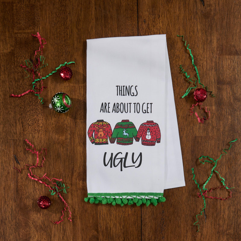  About To Get Ugly Green Dishtowel Set of 2,  About To Get Ugly Green