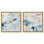 "Evanescence & Azure Serenity", ensemble d'art mural encadré par Art Remedy, cadre doré, 40 x 40