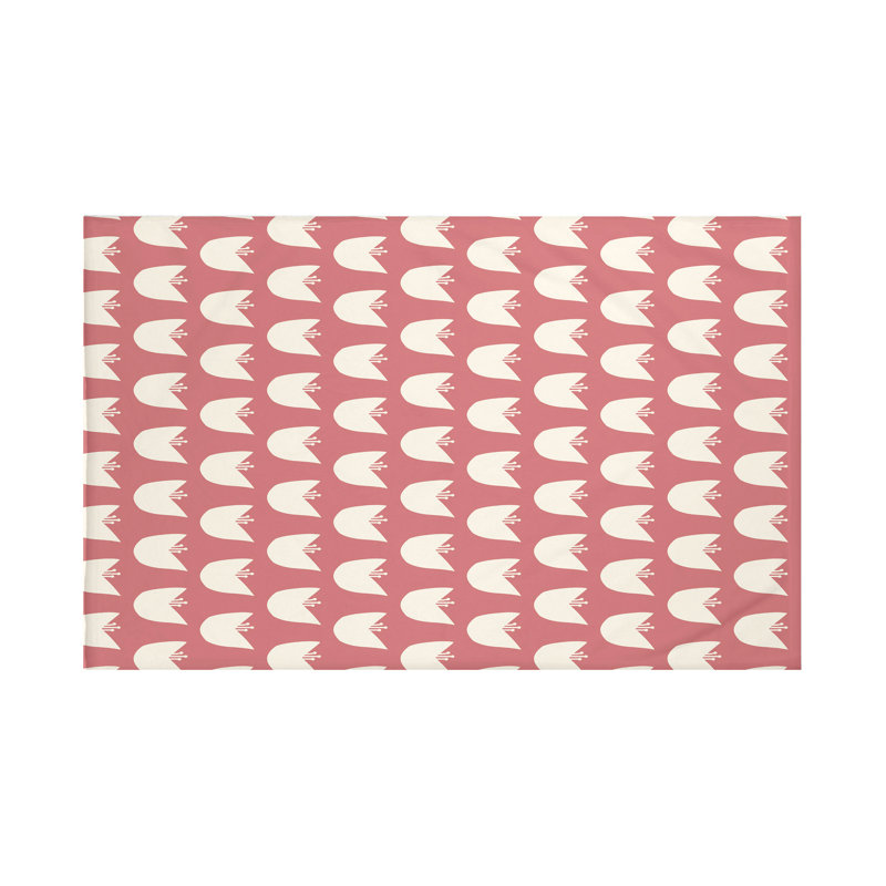 Tulips Throw Blanket, Burnt (Coral/Taupe), 60" L x 50" W