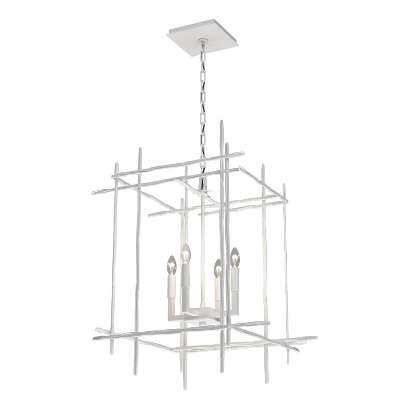 Tura 4 - Light Rectangle Chandelier, White, Medium