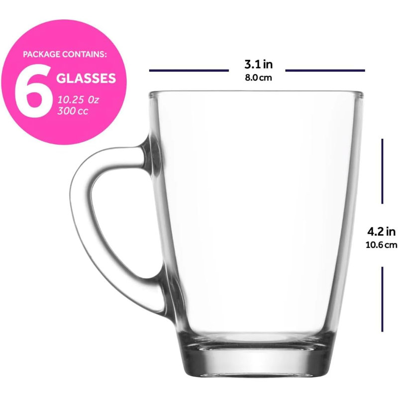 Verres à thé et à café 10,25 oz Vega, 6 pièces / ensemble