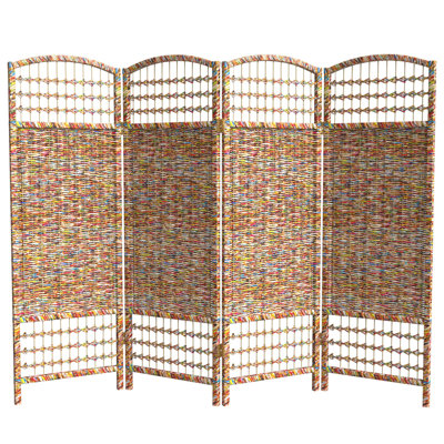 Diadra 4 Ft. Short Folding Screen by Bungalow Rose