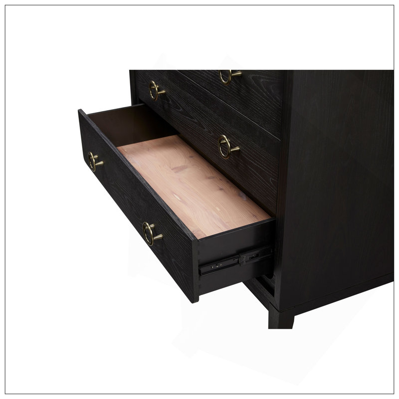 Commode 5 tiroirs au fini poivre