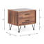 Table d'appoint en noyer avec rangement à 2 tiroirs et boîtes en métal-990993892