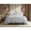 Ensemble de housse de couette 3 pièces en coton très grand, gris clair