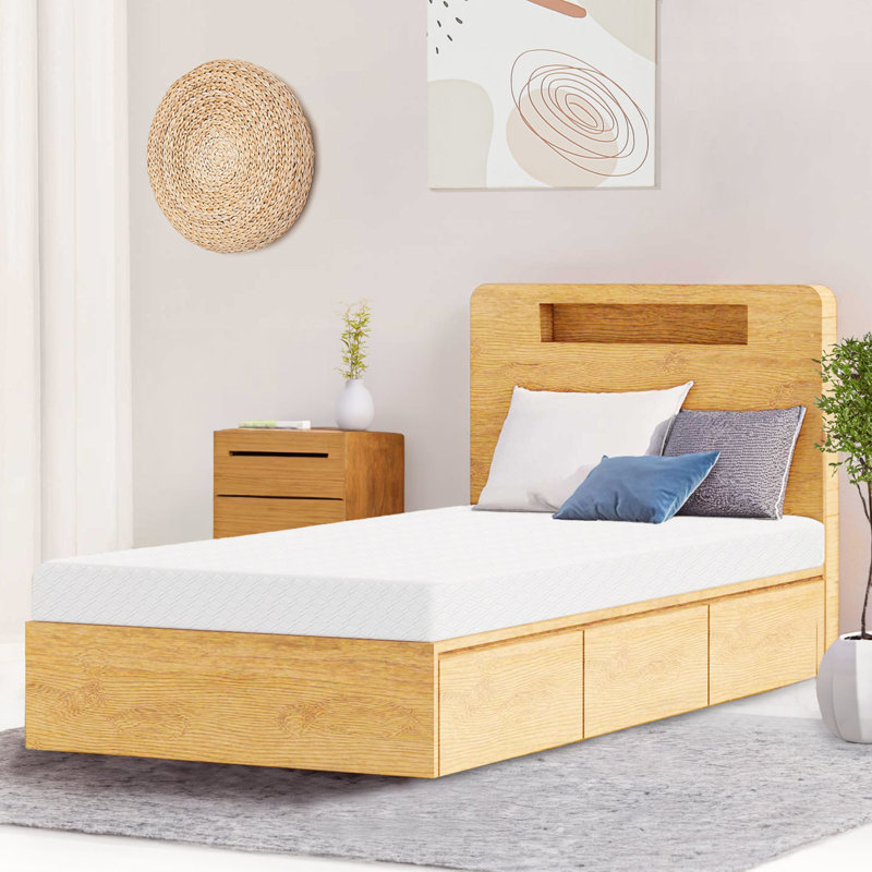 Matelas en mousse viscoélastique gélifiée à refroidissement moyen, 6", Très grand simple