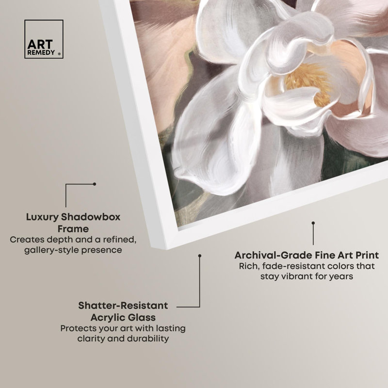«Floral Expression», reproduction artistique en or par Art Remedy, H 46 po x l 37 po, Blanc