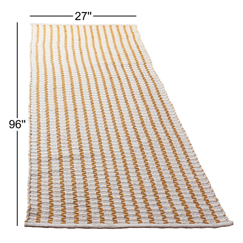 Chevron Handwoven Cotton Area Rug, Runner 2'3" x 8'