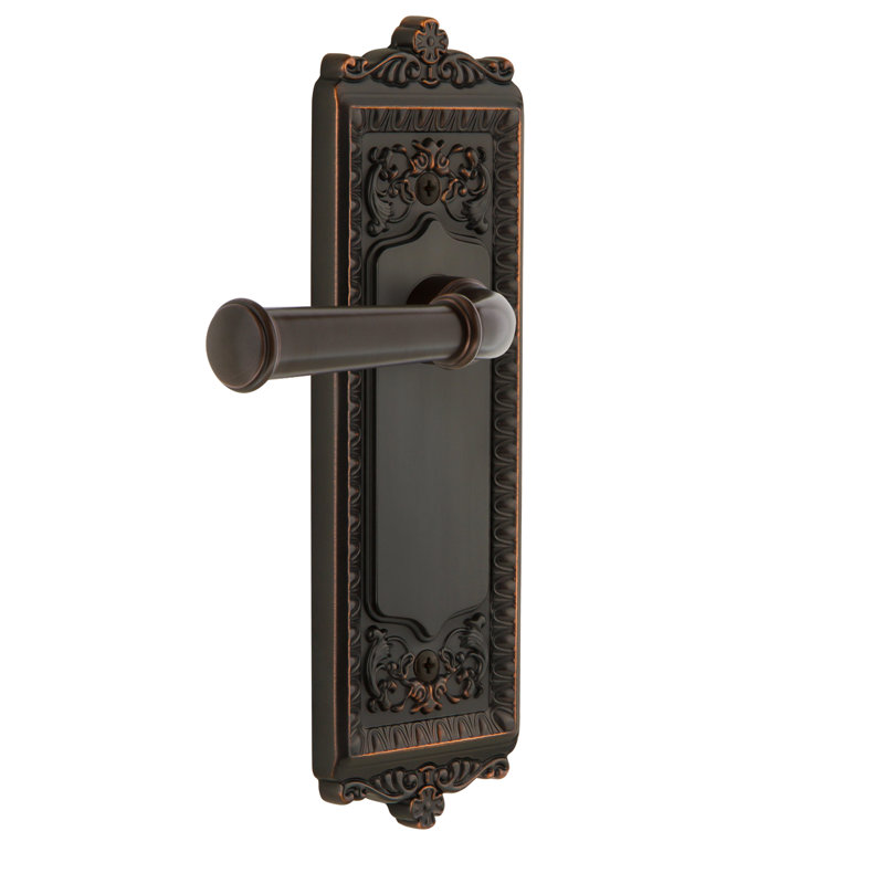 Grandeur Windsor Plate Privacy with Georgetown Lever, Timeless Bronze, 2 3/8"