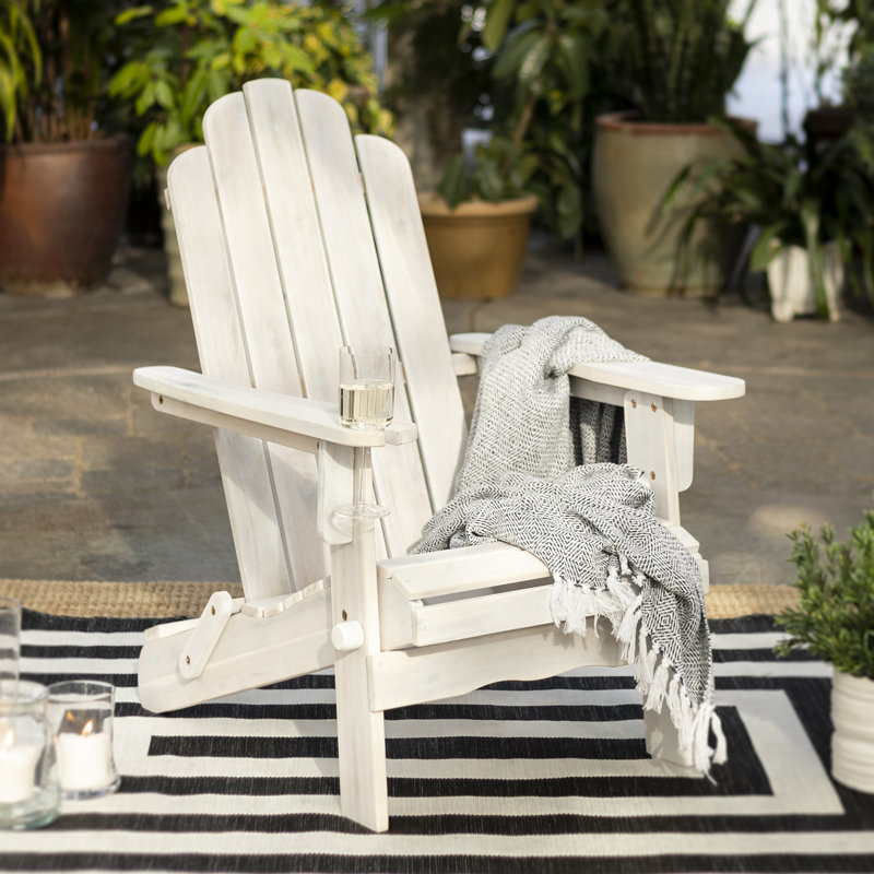 Abhisekh Outdoor Adirondack Chair, White Wash