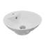 Porte-gobelets 19 po Karran Valera Lavabo de salle de bain vasque rond en porcelaine vitreuse avec trop-plein