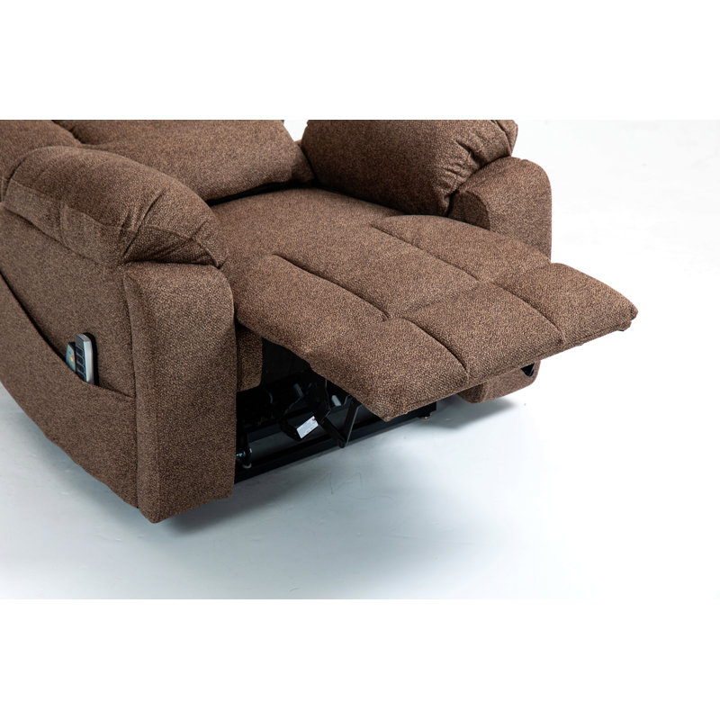 Electric Lift Chair, Flat High Density Foam Electric Sofa, With Heating And Massage Functions, Can Tilt To 180 Degrees, 2 Pocket Cup Holders, 2 Remote Control