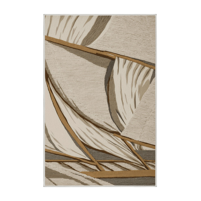 Washable Canvas sails Nautical Area Rug, Rectangle 6' x 9'