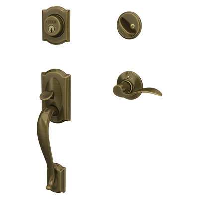 Schlage Camelot Handleset with Deadbolt and Accent Door Lever and Rosette