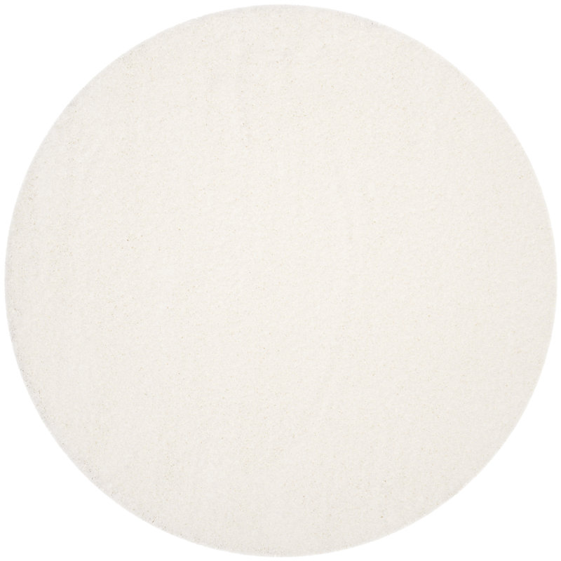 Vandoren Shag Performance Solid Color Rug, Round 3', White