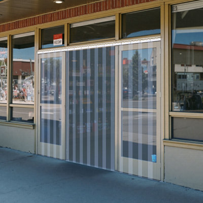 Rideau transparent en PVC transparent, hauteur 84 po x largeur 38 po x 0,08 po d'épaisseur, 6 bandes de rideaux de congélateur à porte pour réfrigérateur, bandes isolantes en plastique pour porte d'entrepôt, congélateur et portes de garage