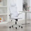 Chaise de bureau en filet avec appui-tête, soutien lombaire, blanc crème
