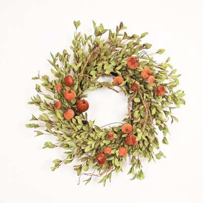 26" Large Artificial Farmhouse Autumn Greenery Foliage Fall Harvest Pumpkin Front Door Wreath Thanksgiving Day Decor