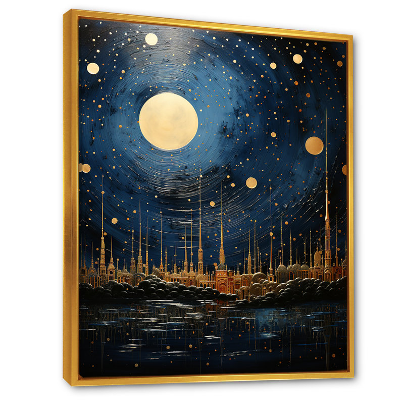 Impression sur toile abstraite Flemington_106459, H 44 po x l 34 po x P 1,5 po, Toile avec cadre flottant or