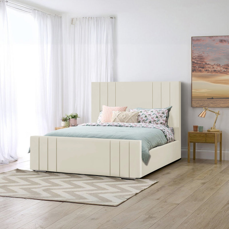 Aalyan Upholstered Bed, Cream, 160 x 219 cm