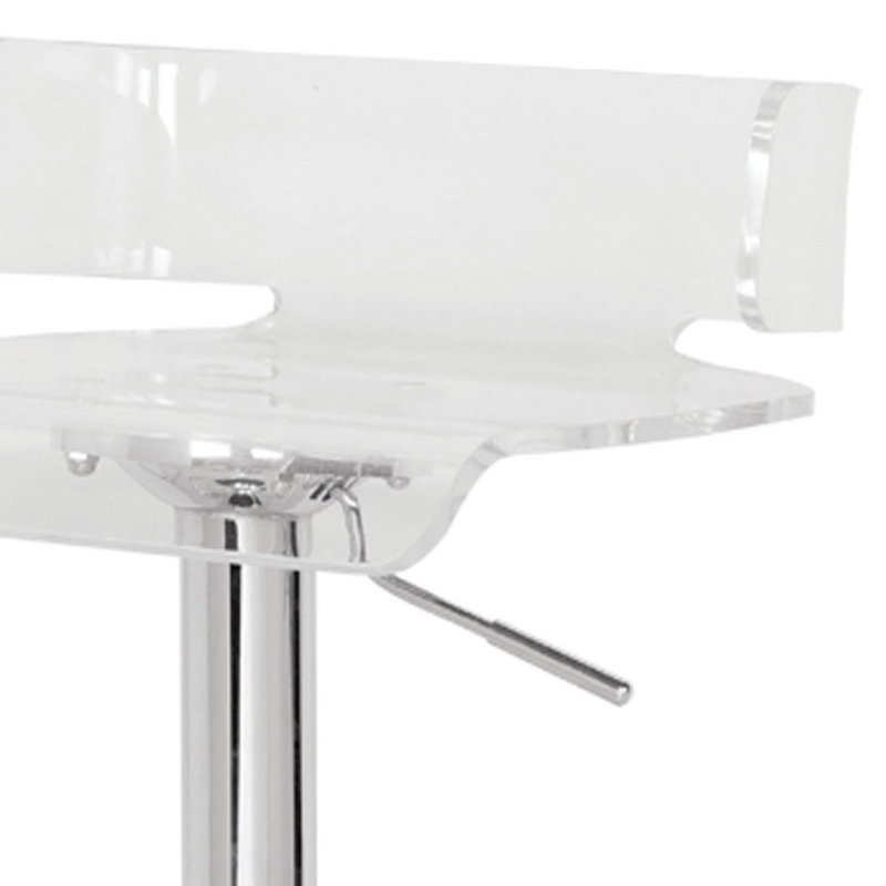 Tabouret pivotant réglable, Argenté/Transparent
