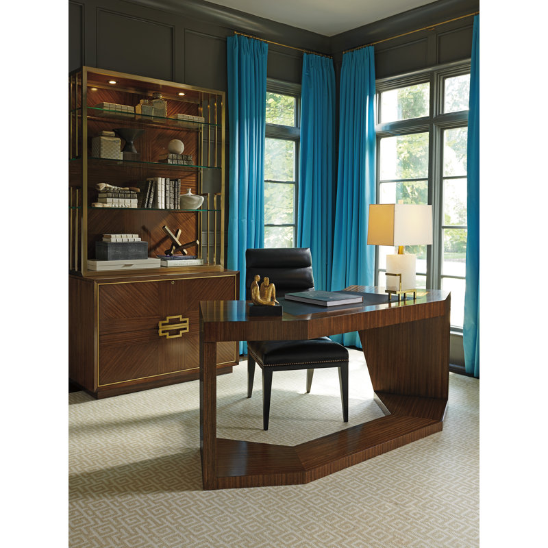 Paragon Transitional Black/Brown Wood Home Office Desk with Drawer