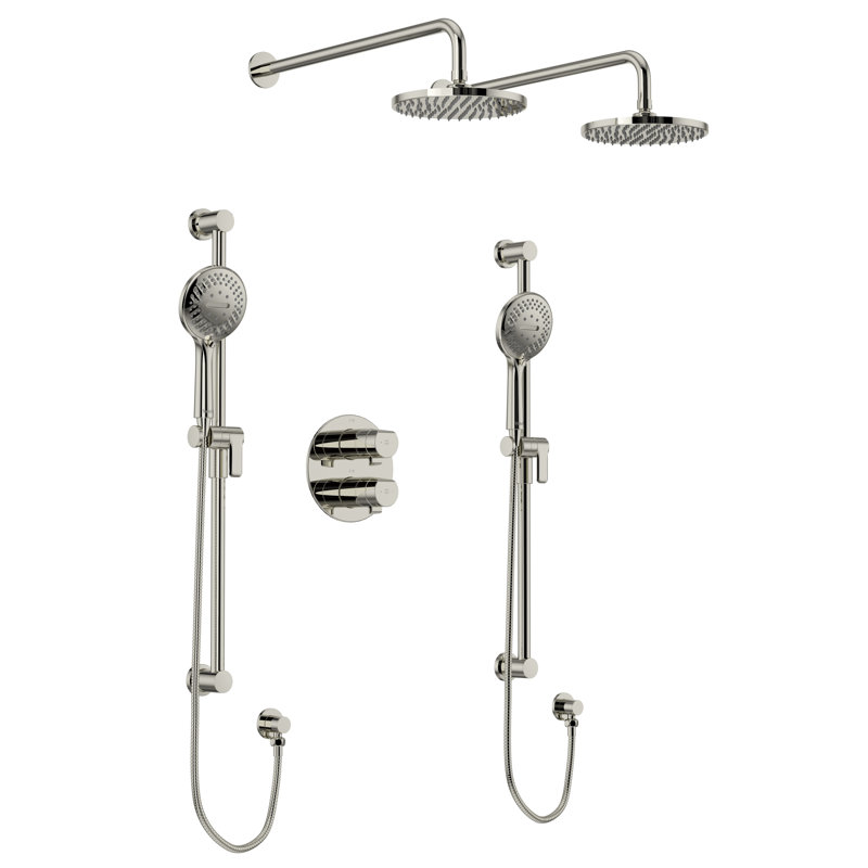 Parabola 3/4" Pressure Balance & Thermostatic Shower System with up to 6 Shared Functions featuring RioWise Valve Technology