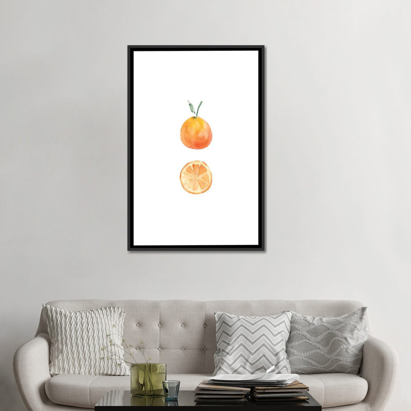« orange slice » par melissa selmin, reproduction d’impression sur toile tendue, H 26 po x l 18 po x P 1,5 po, Pas de tapis