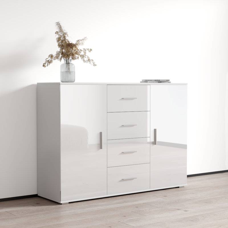 Sabala 52" Sideboard with High Gloss Finish, White