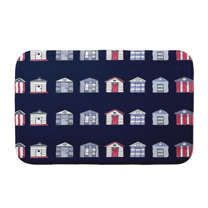 Manford Non-Slip Bath Mat, 24" W x 17" L, Navy