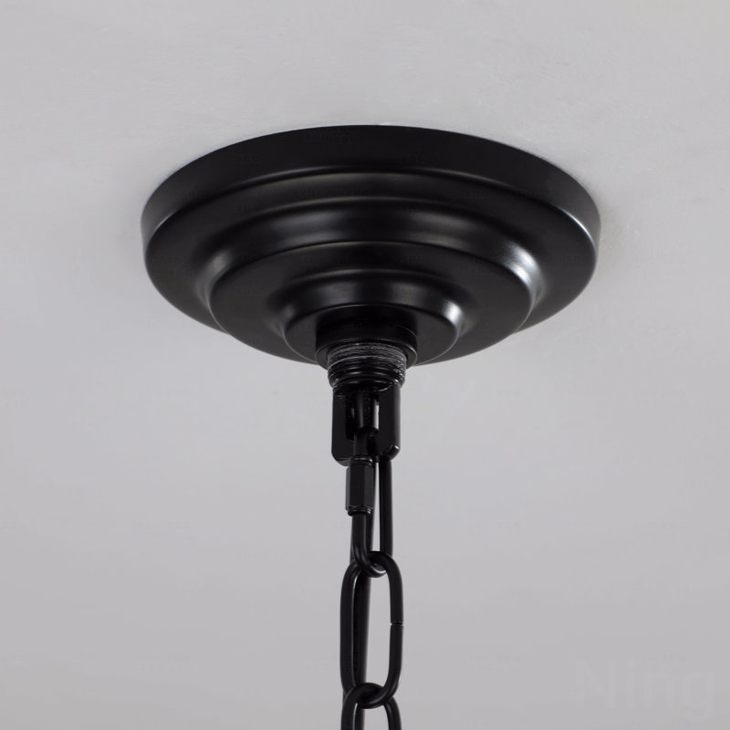 Lustre - Luminaire suspendu géométrique chromé de style moderne à 8 lumières de 18 po, structure en métal de style industriel, avec fonction d'éclairage suspendue réglable