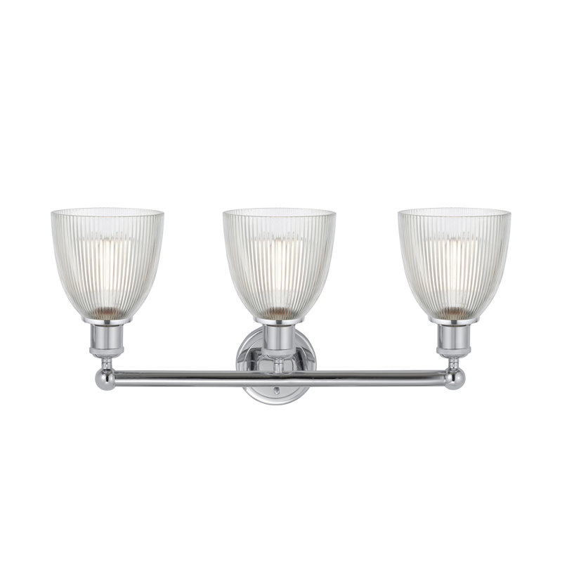 Éclairage de salle de bain 3 lumières à intensité variable Steveson, Transparent