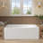 60" W X 32'' D Alcove Acrylic Bathtub Drop-in Soaking Tub 3-Wall White Bathroom Tub with Left Drain & Built-in Armrests-120653407