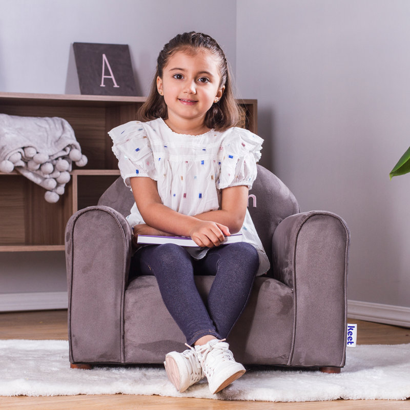 Fauteuil club personnalisé Keet, Gingham, Mauve, Oui, Brun