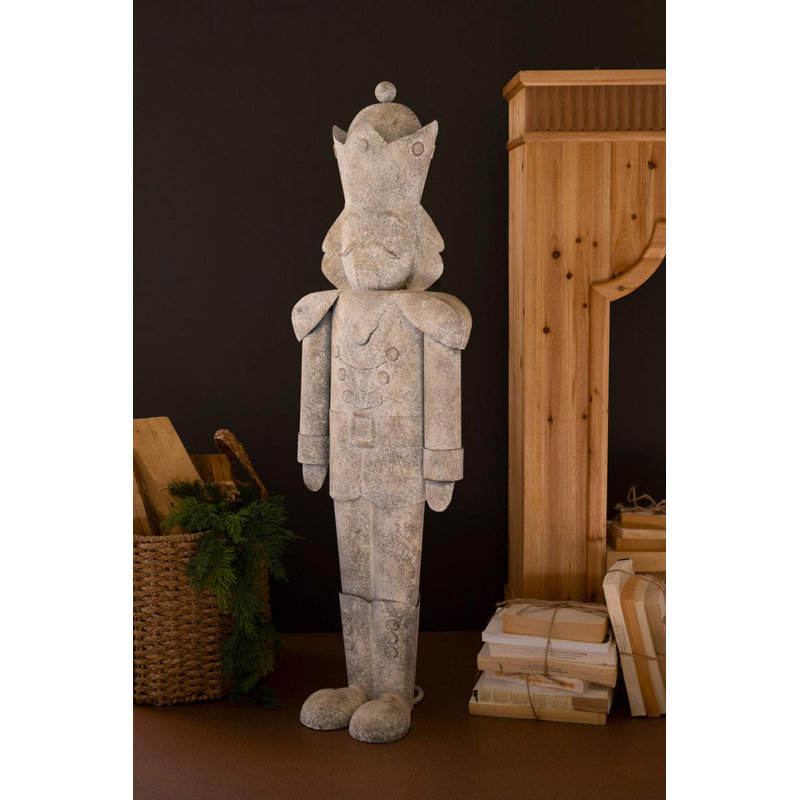 Kalalou Metal Christmas Nutcracker Yard Decor Distressed Holiday Figure 42.5" H