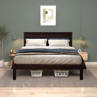  Base de lit plateforme en bois avec tête de lit Varmo
