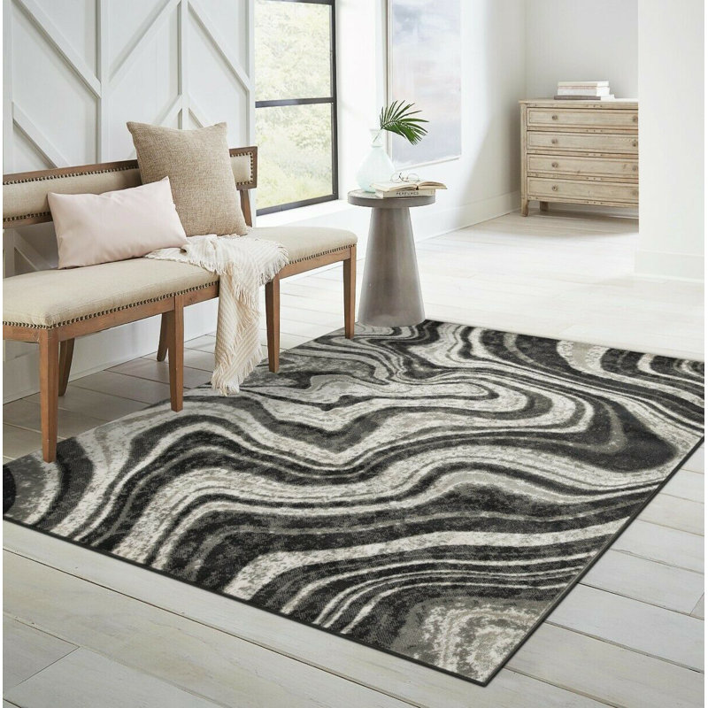 Atiyana Wool Abstract Indoor / Outdoor Rug, Rectangle 8' x 11'