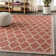 Hague Moroccan Trellis Textured Weave Red/Beige Indoor/Outdoor Rug