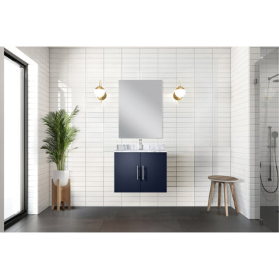 Meuble-lavabo bleu marine 24 po X P 22 po, comptoir en marbre, 18 miroir et robinet, pour rayer les taches durablement, meuble-lavabo de 24 po et P 18 po, comptoir et miroir de 18 po, robinet inclus, égratignure durable