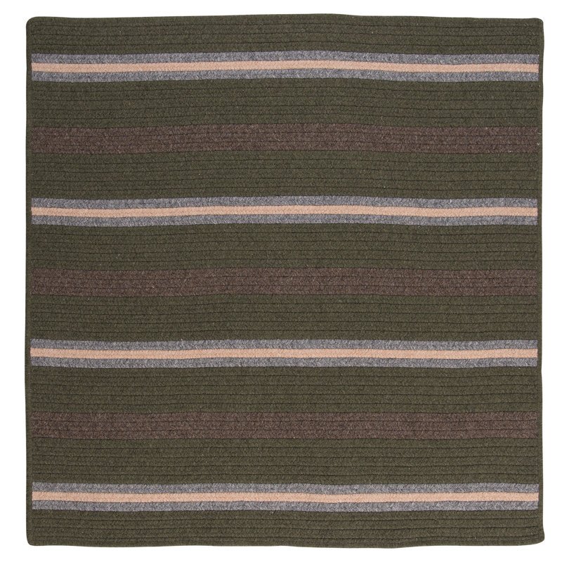Tapis vert tressé à la main Winkel, Carré 12 po