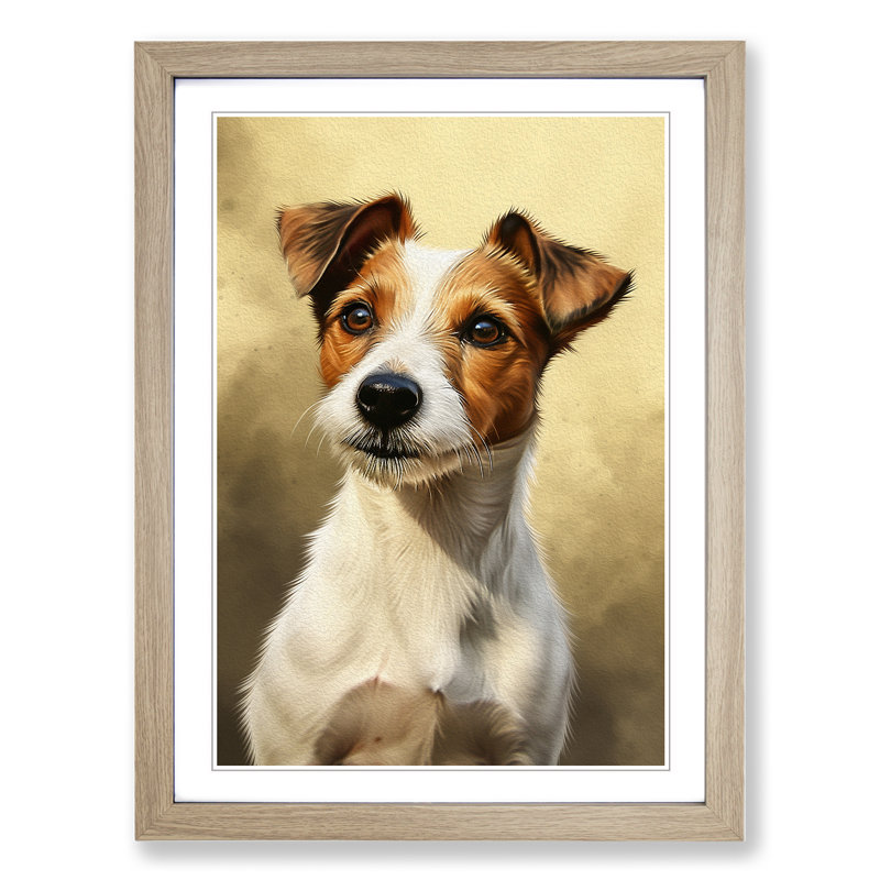 Jack Russell Realism - Framed Print, 34cm H x 25cm W x 2cm D, Oak Framed