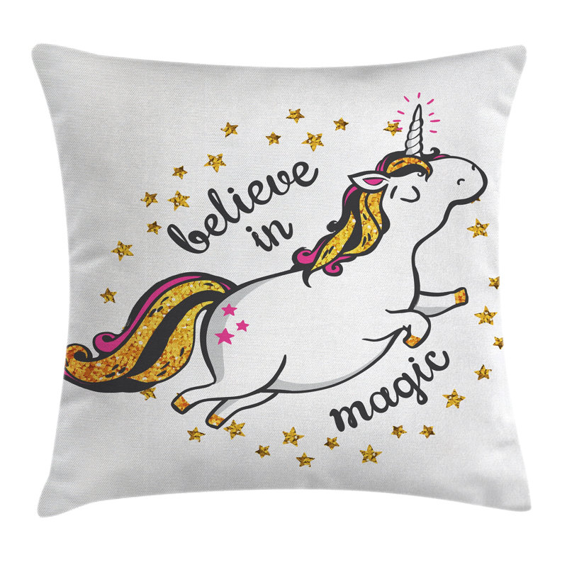 Housse de coussin Unicorn Believe, 16 po x 16 po