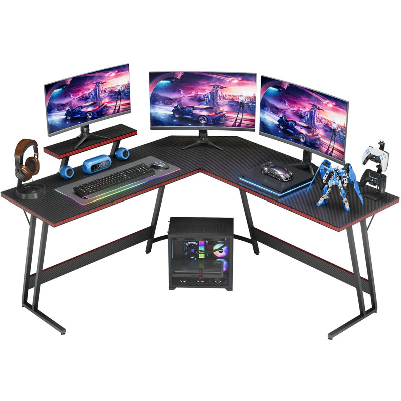 Makoy 51.2'' L-Shaped Gaming Desk, Black