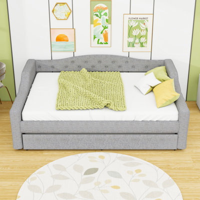 Upholstered Daybed with LED Lights and Trundle by Ivy Bronx