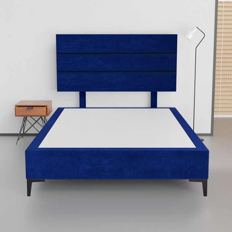 Allondra Upholstered Platform Bed, King, Blue