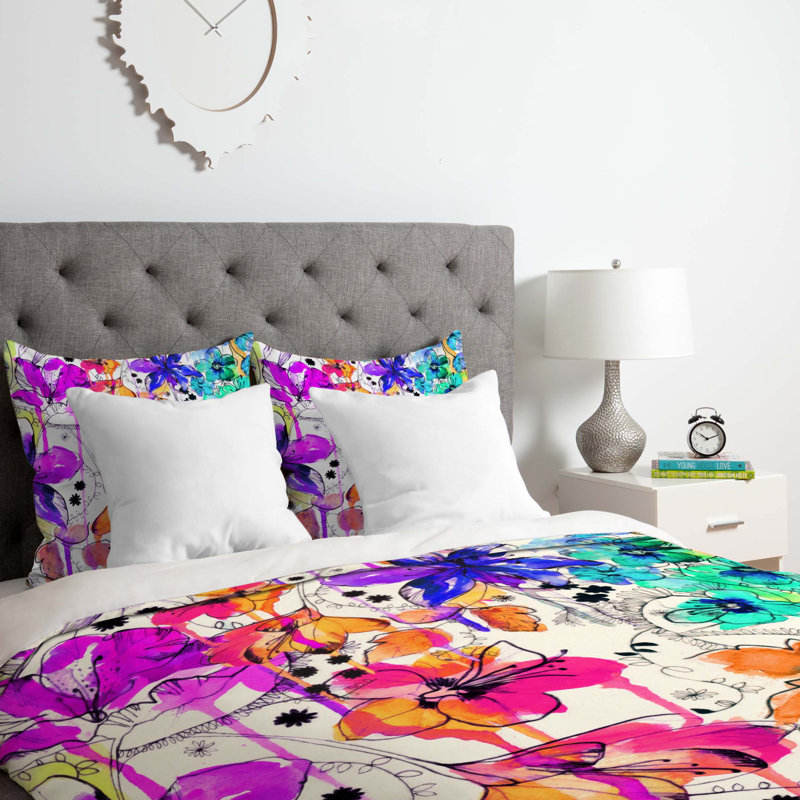 Ensemble de housse de couette perdue botanica, Housse de couette simple / simple TG et 1 taie dé