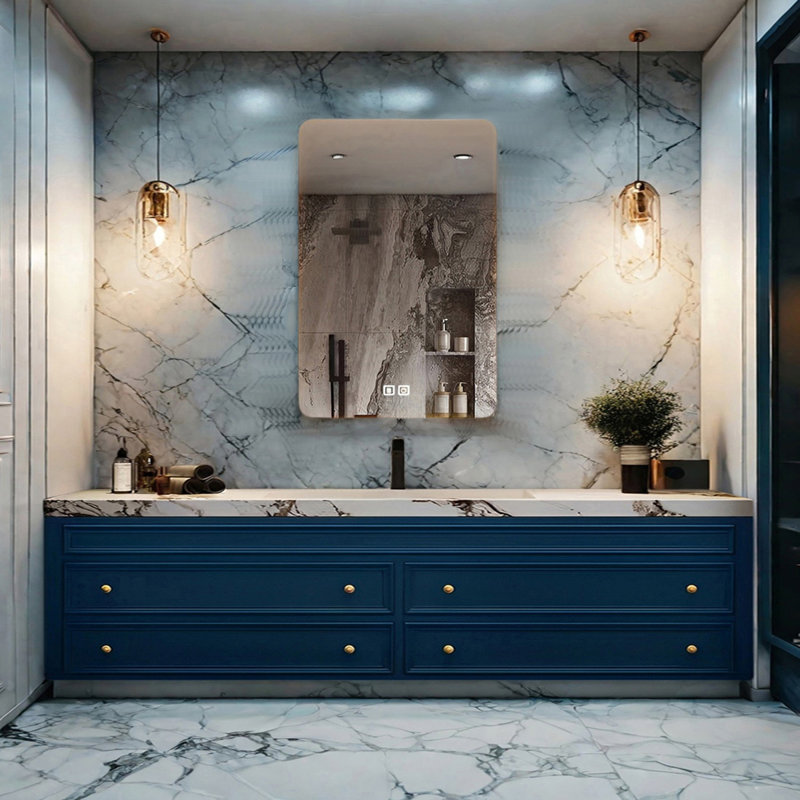 Armoire de salle de bain moderne française, H 19,68 po x l 66,92 po x P 19,68 po