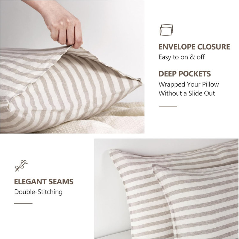 Striped Linen Pillow Cases