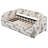 Twin Size Upholstered Daybed with Pop-Up Trundle & USB Charging Ports, Botanical Print